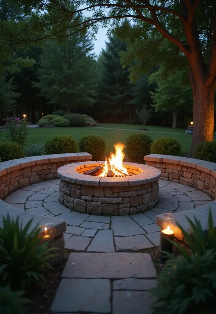 17 Round Garden Focal Points That Will Wow Your Guests (Don't Miss #3!) - 7. Stone Fire Pits