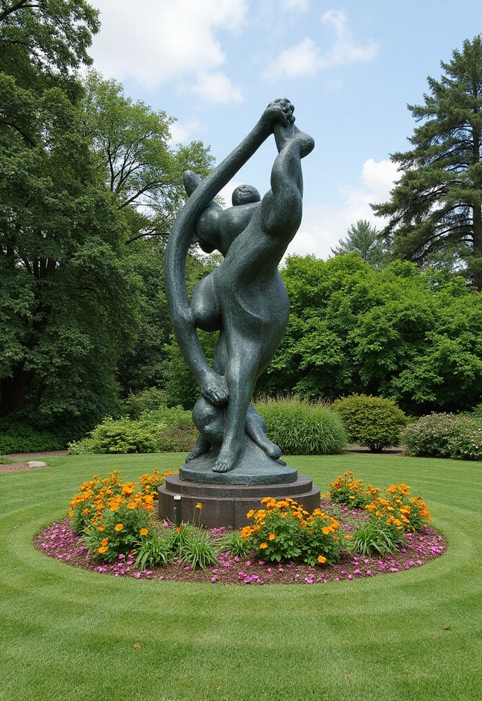 17 Round Garden Focal Points That Will Wow Your Guests (Don't Miss #3!) - 8. Sculpture Gardens