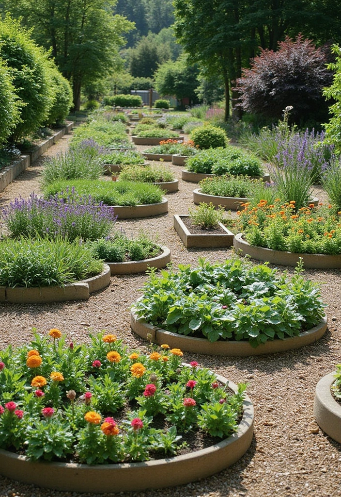 17 Round Garden Focal Points That Will Wow Your Guests (Don't Miss #3!) - 9. Circular Raised Garden Beds