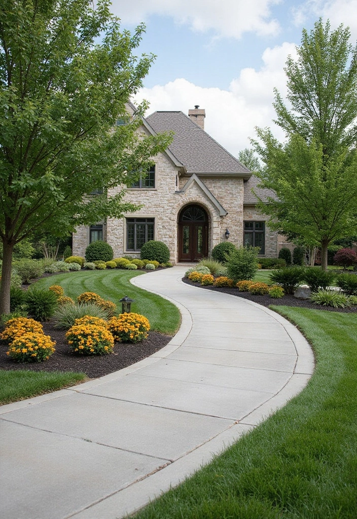 17 Sleek Modern Driveway Designs That Will Wow Your Guests (Wait Until You See #8!) - 10. Curved Driveways