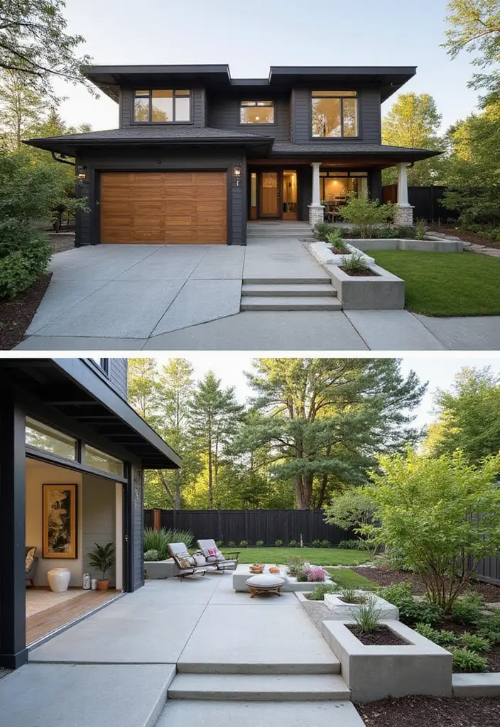 17 Sleek Modern Driveway Designs That Will Wow Your Guests (Wait Until You See #8!) - 13. Dual-Purpose Driveways