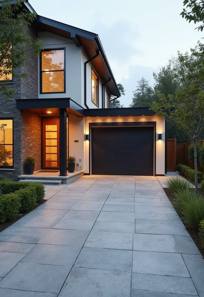 17 Sleek Modern Driveway Designs That Will Wow Your Guests (Wait Until You See #8!) - 16. Statement Borders