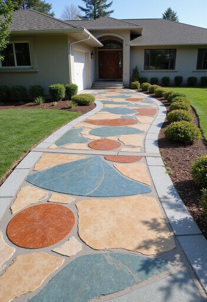 17 Sleek Modern Driveway Designs That Will Wow Your Guests (Wait Until You See #8!) - 17. Artistic Inlays