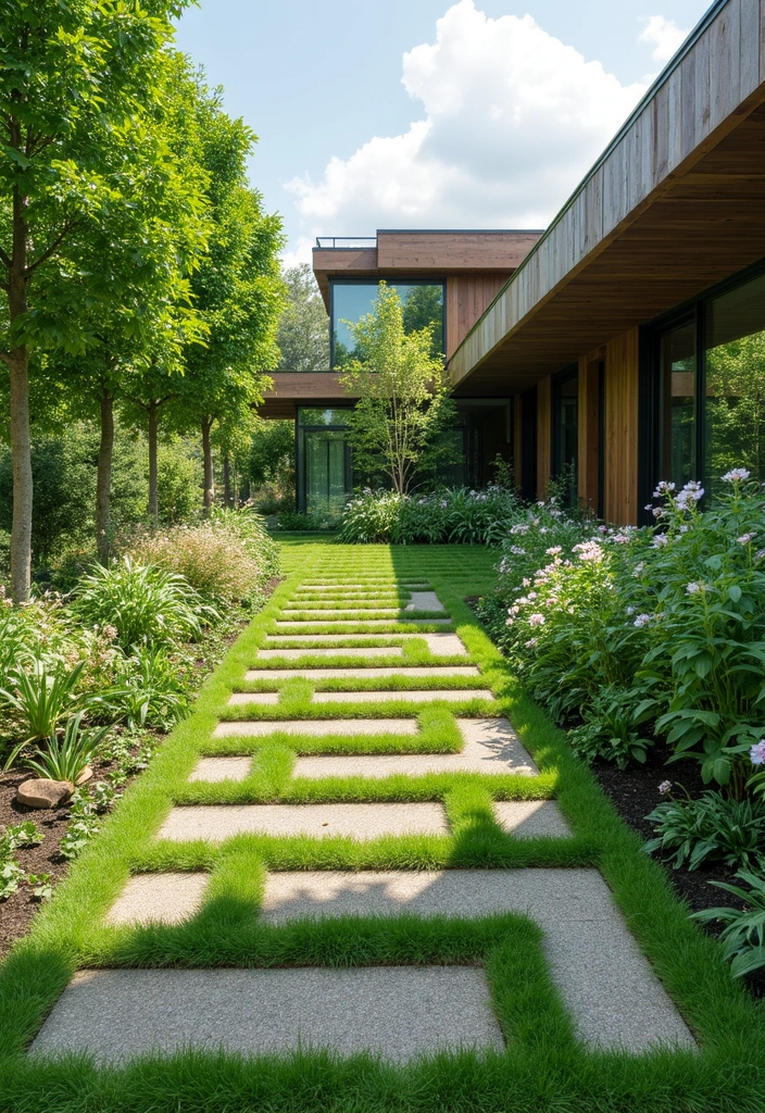 17 Sleek Modern Driveway Designs That Will Wow Your Guests (Wait Until You See #8!) - 5. Green Driveways