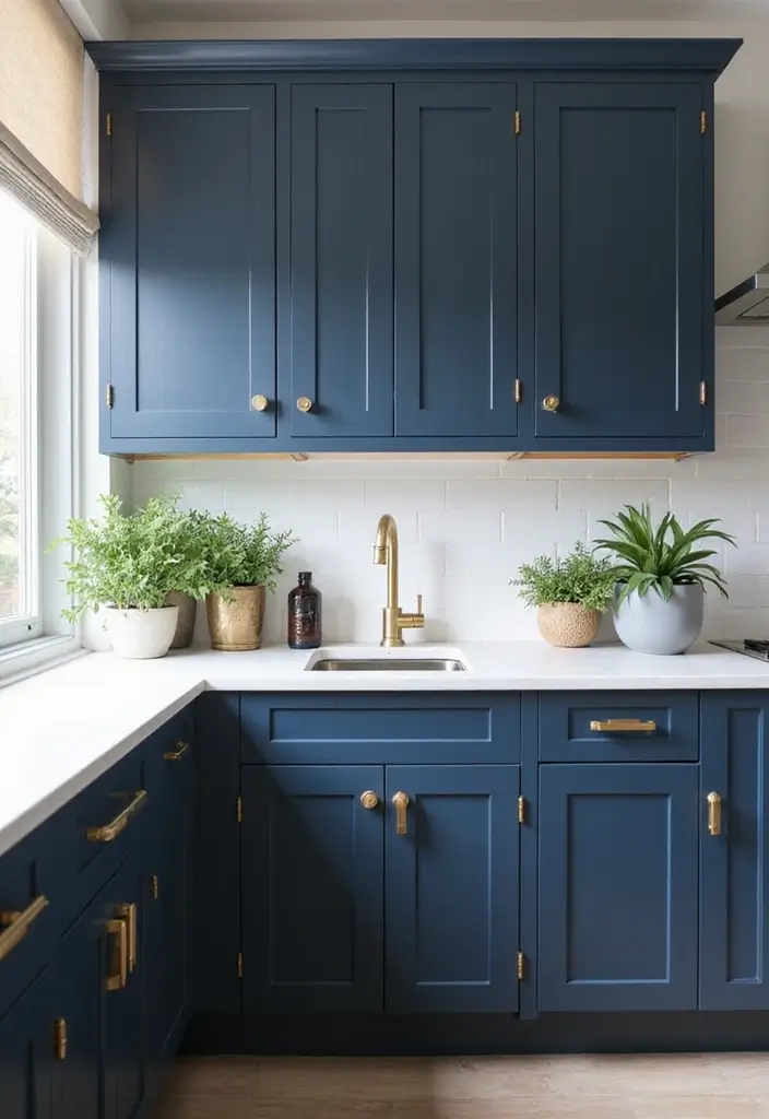 18 Bold Kitchen Cabinet Colors That Will Make Your Space Pop (Wait Until You See #7!) - 1. Midnight Blue: A Touch of Elegance
