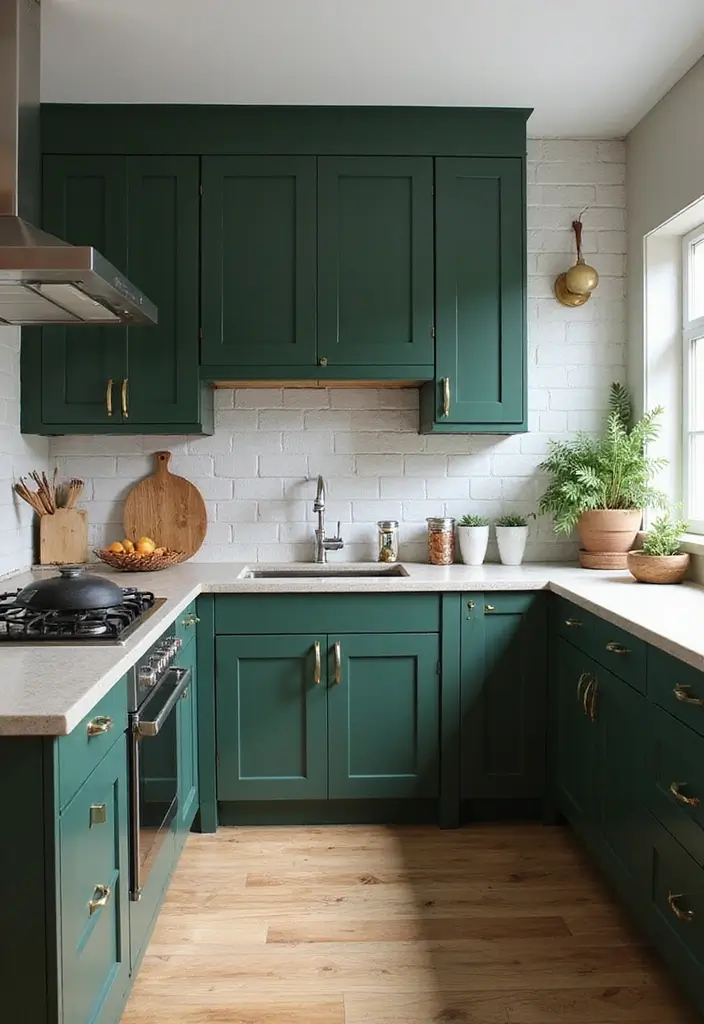 18 Bold Kitchen Cabinet Colors That Will Make Your Space Pop (Wait Until You See #7!) - 15. Forest Green: A Bold Embrace of Nature