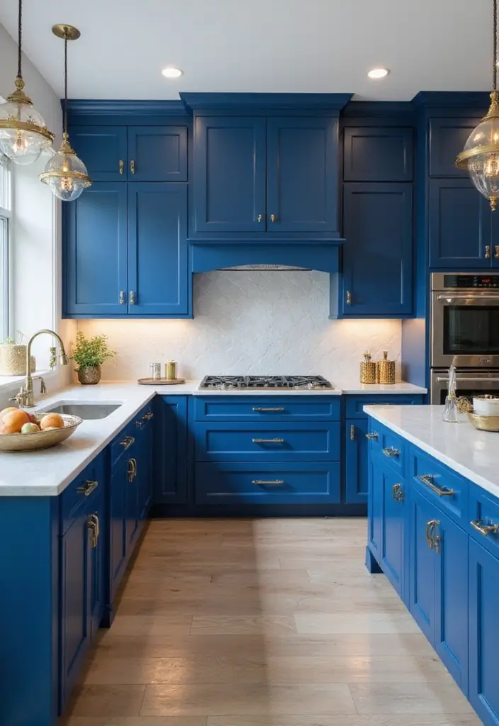 18 Bold Kitchen Cabinet Colors That Will Make Your Space Pop (Wait Until You See #7!) - 18. Cobalt Blue: A Captivating Choice