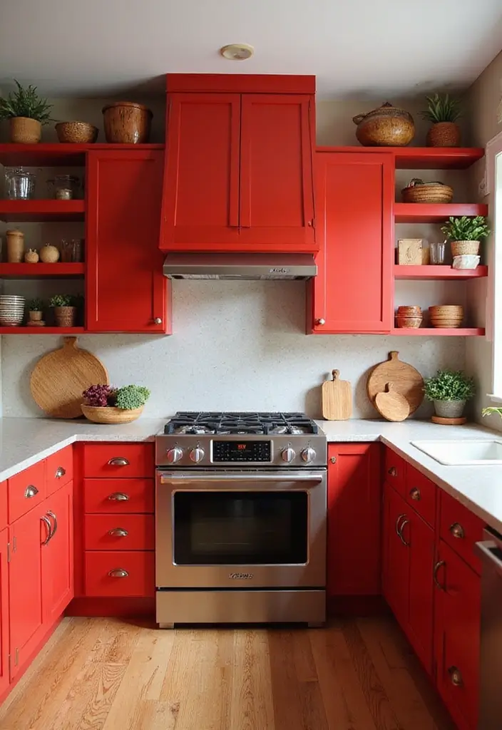 18 Bold Kitchen Cabinet Colors That Will Make Your Space Pop (Wait Until You See #7!) - 2. Bold Red: A Culinary Call to Action