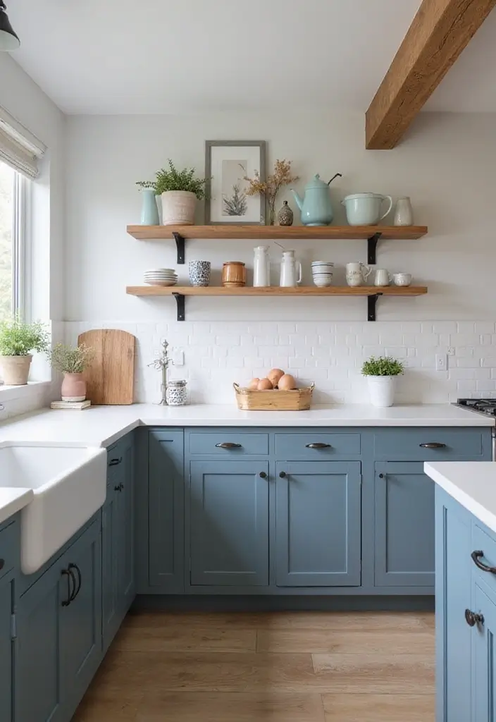 18 Bold Kitchen Cabinet Colors That Will Make Your Space Pop (Wait Until You See #7!) - 9. Slate Blue: A Calm Retreat
