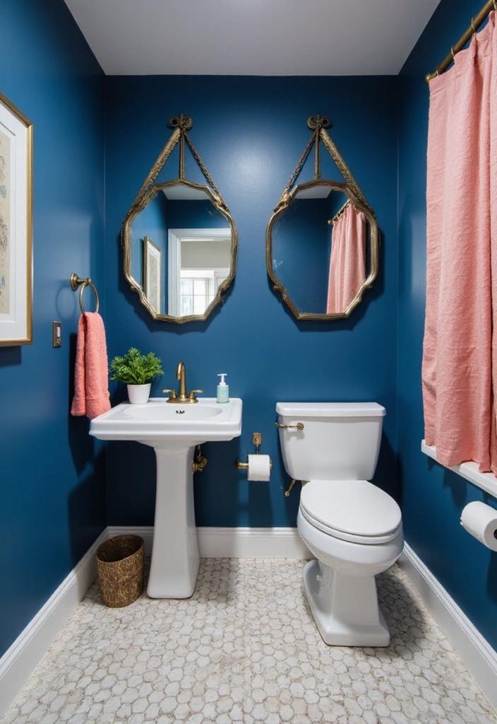 18 Colorful Powder Room Ideas That Will Brighten Your Day and Your Space! - 1. Bold Blue Bliss
