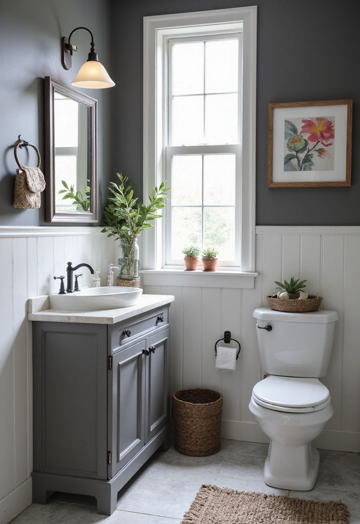 18 Colorful Powder Room Ideas That Will Brighten Your Day and Your Space! - 18. Playful Grayscale