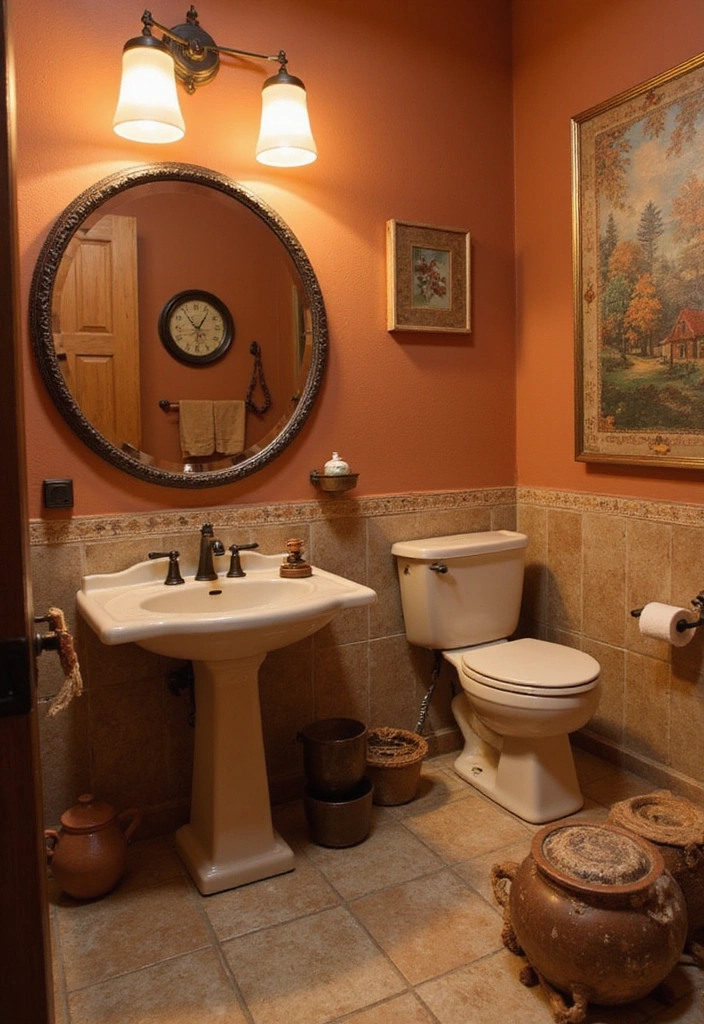 18 Colorful Powder Room Ideas That Will Brighten Your Day and Your Space! - 3. Terracotta Dream