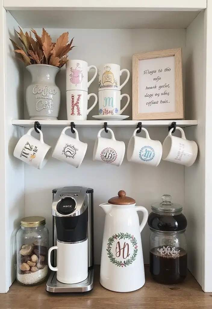 18 Luxury Coffee Bar Ideas That Will Make Your Home Feel Like a Café! - 11. Customized Coffee Station