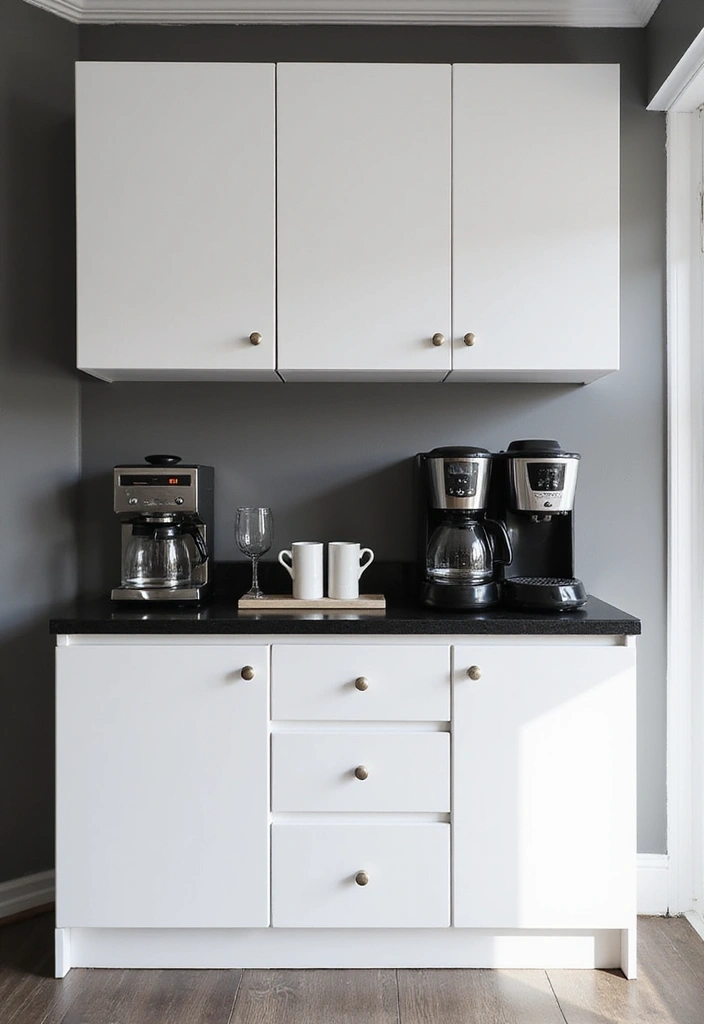 18 Luxury Coffee Bar Ideas That Will Make Your Home Feel Like a Café! - 8. Classic Black and White