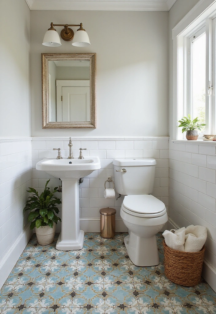 18 Luxury Powder Room Ideas That Will Make You Feel Like Royalty (You Won't Believe #7!) - 13. Playful Floor Tiles