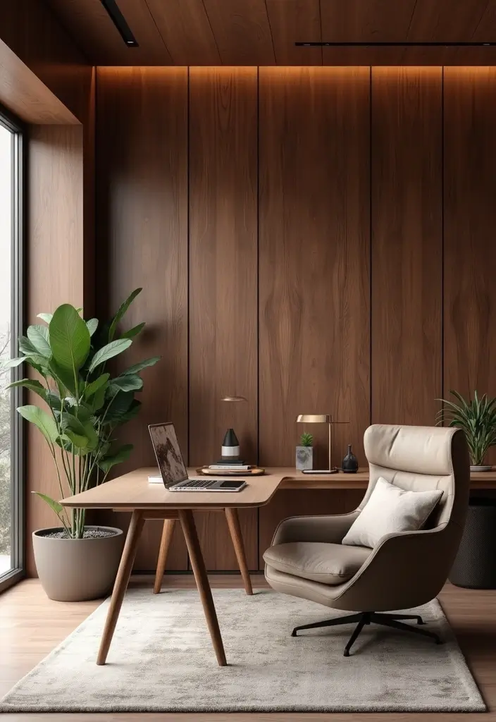 18 Modern Wood Wall Ideas That Will Make Your Home Feel Like a Designer Showroom (#9 Is a Must-See!) - 4. Sleek Walnut Accents