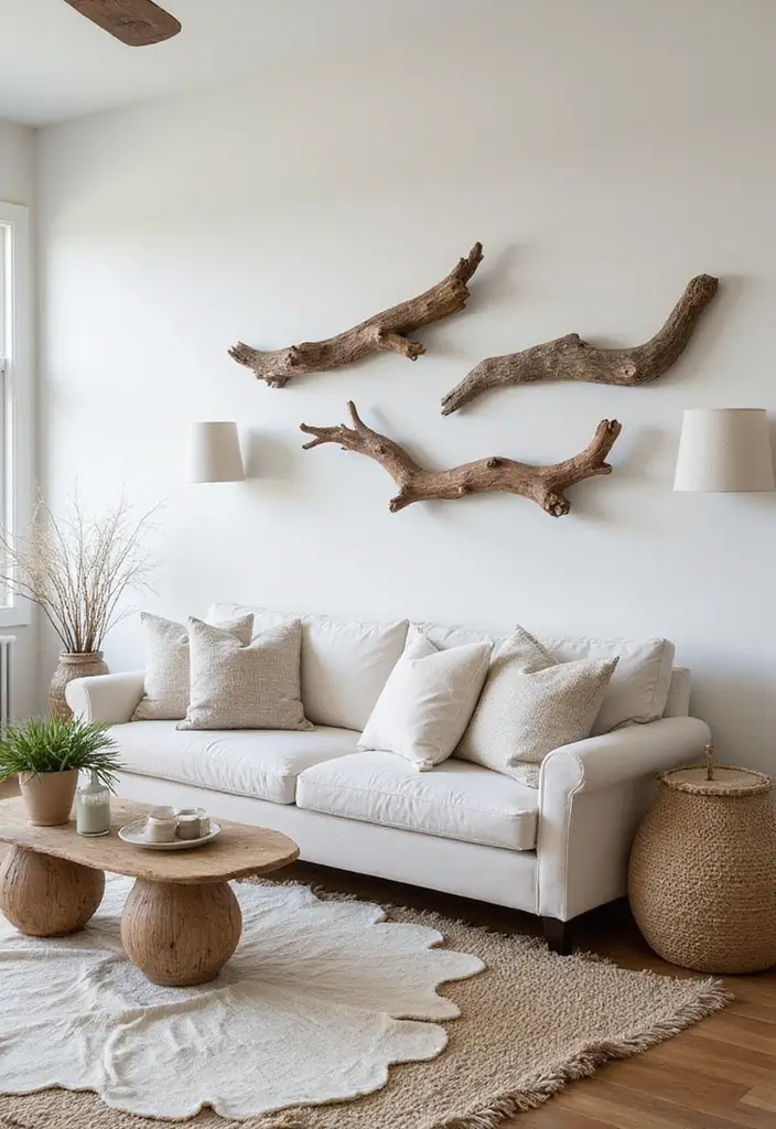 18 Modern Wood Wall Ideas That Will Make Your Home Feel Like a Designer Showroom (#9 Is a Must-See!) - 8. Driftwood Accents