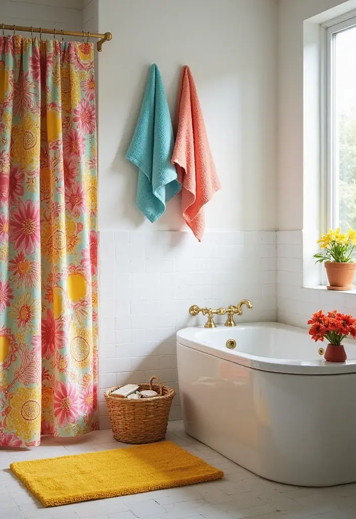 18 Vibrant Spring Accent Decor Ideas That'll Bring Your Home to Life (You Can't Miss #4!) - 15. Colorful Bathroom Accents
