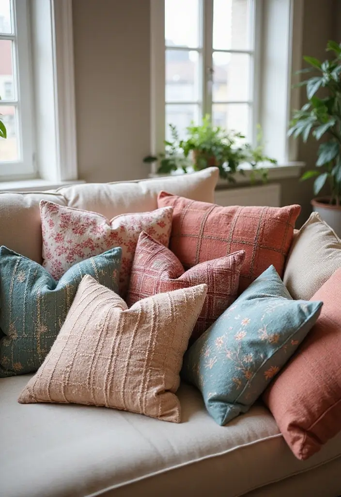 18 Vibrant Spring Accent Decor Ideas That'll Bring Your Home to Life (You Can't Miss #4!) - 2. Colorful Throw Pillows