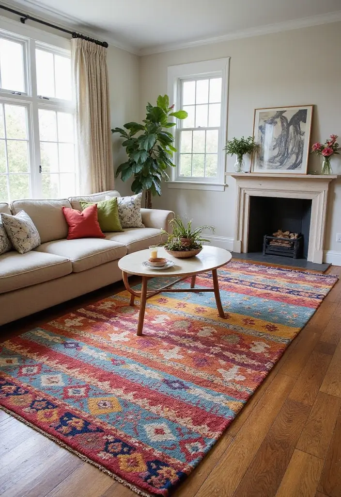 18 Vibrant Spring Accent Decor Ideas That'll Bring Your Home to Life (You Can't Miss #4!) - 6. Vibrant Area Rugs