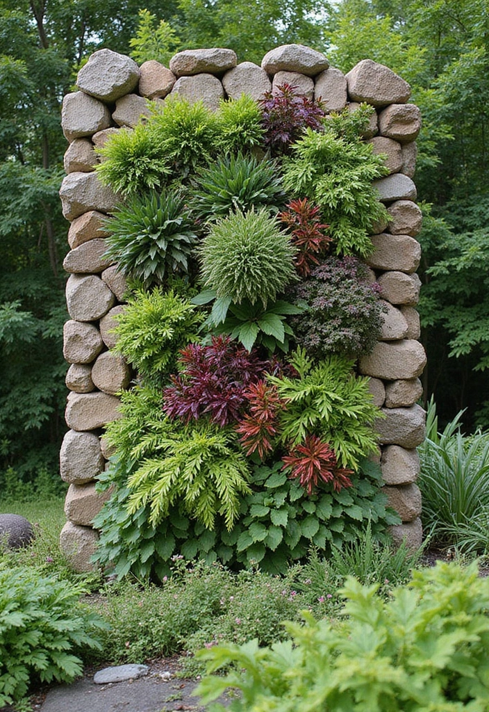 19 Decorative Gabion Features That Will Make Your Garden a Work of Art (See #10!) - 10. Vertical Gardens: Green Walls with Gabions
