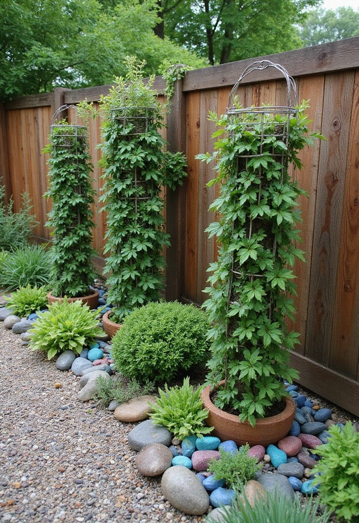 19 Decorative Gabion Features That Will Make Your Garden a Work of Art (See #10!) - 12. Gabion Trellises: Support for Climbing Plants