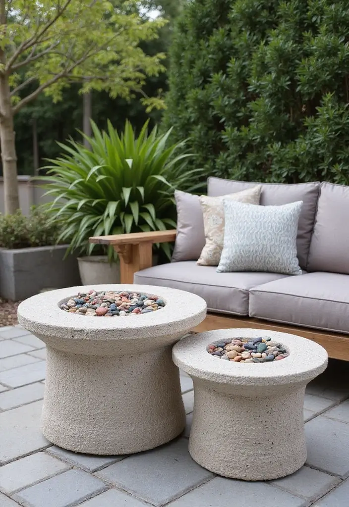 19 Decorative Gabion Features That Will Make Your Garden a Work of Art (See #10!) - 19. Gabion Nesting Tables: Unique Outdoor Furniture