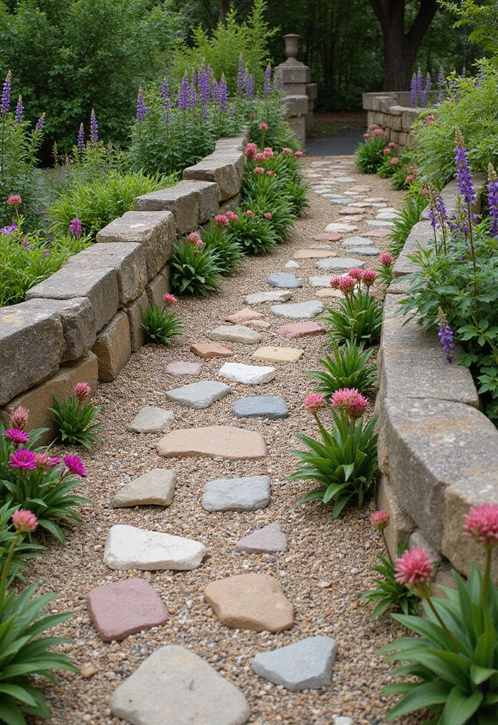 19 Decorative Gabion Features That Will Make Your Garden a Work of Art (See #10!) - 5. Decorative Pathways: Walk on Creativity