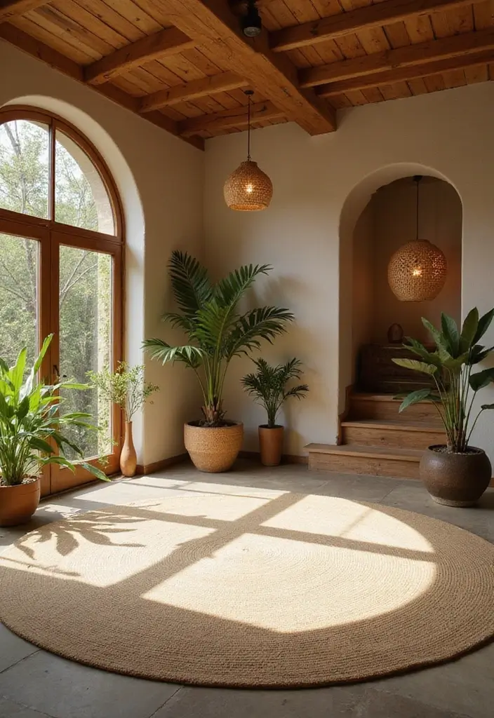 19 Enchanting Round Garden Retreat Ideas to Create Your Own Slice of Heaven! - 15. Inviting Round Yoga Space