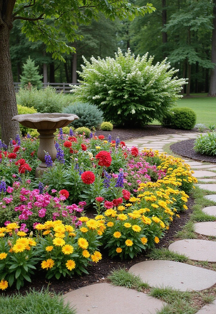 19 Enchanting Round Garden Retreat Ideas to Create Your Own Slice of Heaven! - 4. Enchanted Round Flower Bed Sanctuary