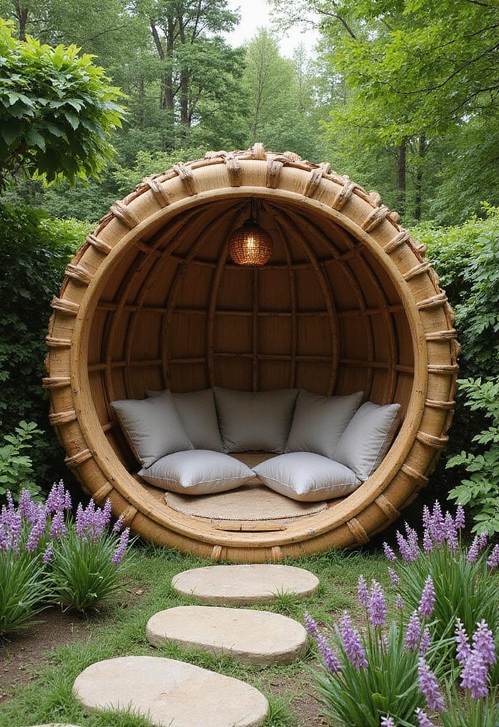 19 Enchanting Round Garden Retreat Ideas to Create Your Own Slice of Heaven! - 6. Relaxing Round Meditation Pod