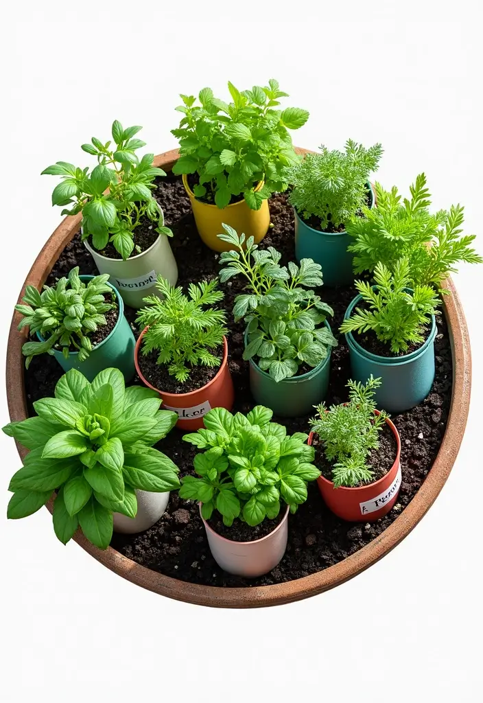 19 Enchanting Round Garden Retreat Ideas to Create Your Own Slice of Heaven! - 7. Vibrant Round Herb Garden