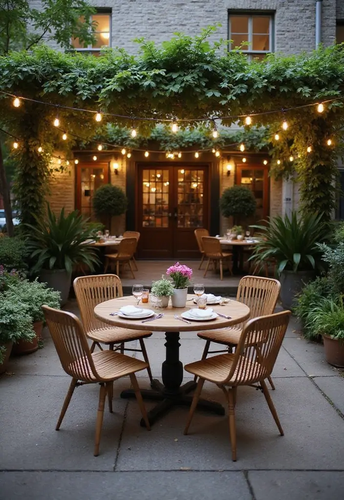 19 Enchanting Round Garden Retreat Ideas to Create Your Own Slice of Heaven! - 8. Inviting Round Outdoor Dining Space