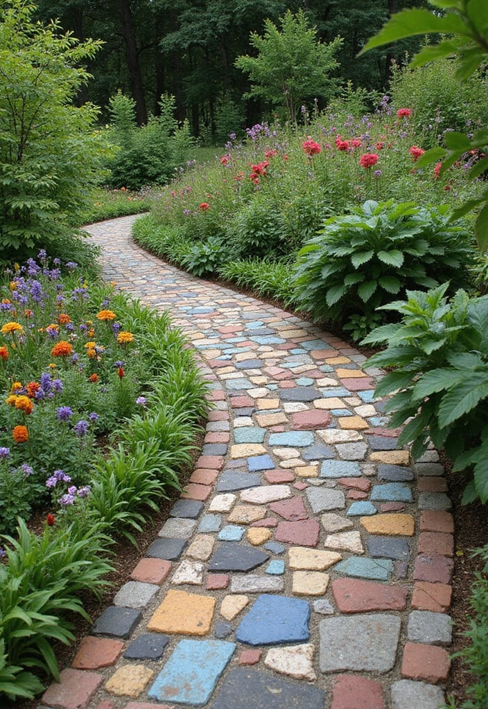19 Enchanting Round Garden Retreat Ideas to Create Your Own Slice of Heaven! - 9. Artistic Round Mosaic Pathway