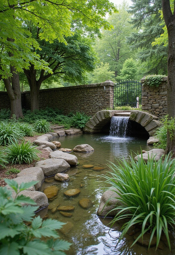 19 Gabion Fencing Ideas That Will Add Style and Privacy to Your Yard (Don’t Miss #2!) - 5. Gabion Fencing with Water Feature