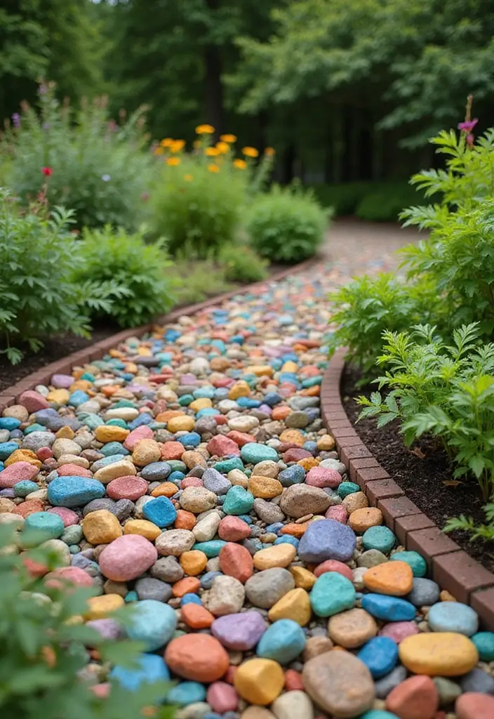 19 Gabion Fencing Ideas That Will Add Style and Privacy to Your Yard (Don’t Miss #2!) - 6. Colorful Stone Gabion Fencing