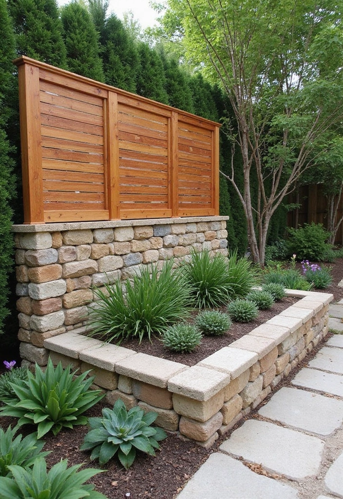 19 Gabion Fencing Ideas That Will Add Style and Privacy to Your Yard (Don’t Miss #2!) - 8. Gabion Fence with Wood Accents
