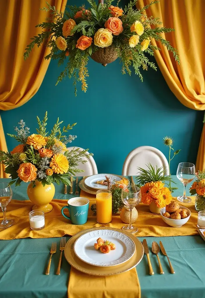 19 Gorgeous Wedding Color Schemes That Will Elevate Your Teal Theme (Don’t Miss #11!) - 11. Mustard Yellow and Teal: Bold and Beautiful