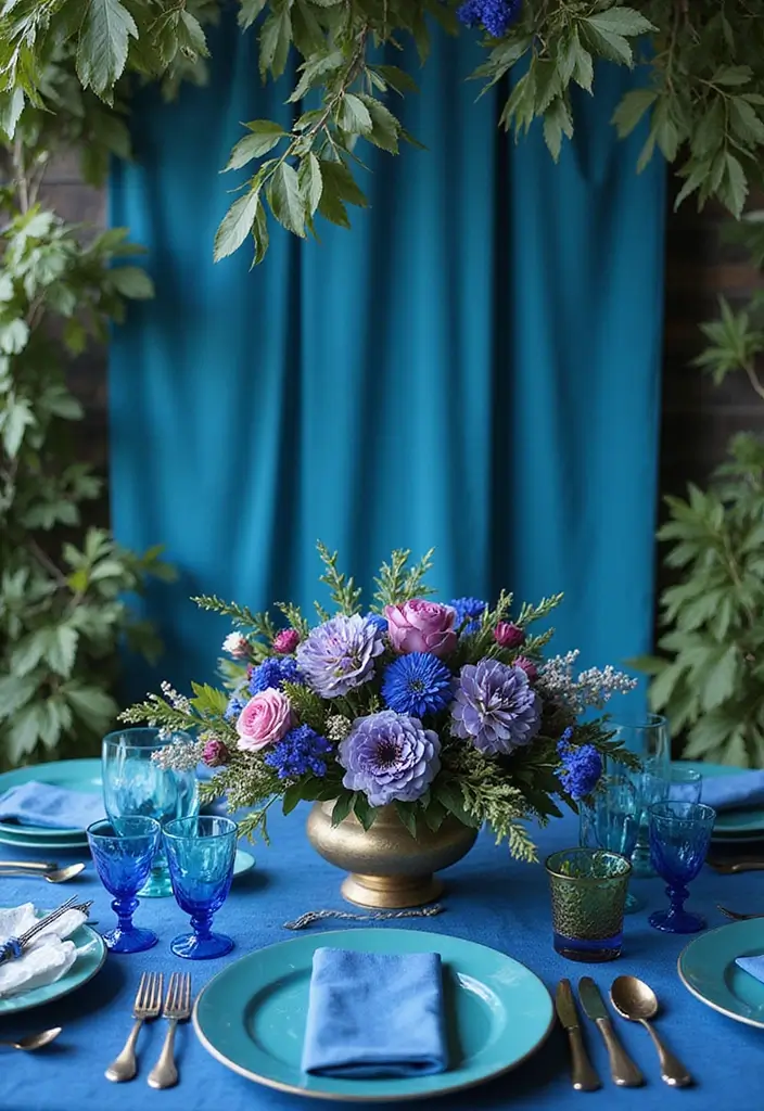 19 Gorgeous Wedding Color Schemes That Will Elevate Your Teal Theme (Don’t Miss #11!) - 14. Cobalt Blue and Teal: Striking Contrast