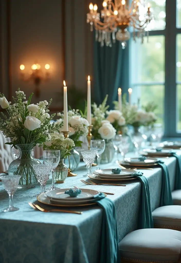 19 Gorgeous Wedding Color Schemes That Will Elevate Your Teal Theme (Don’t Miss #11!) - 16. Silver and Teal: Elegant Glamour