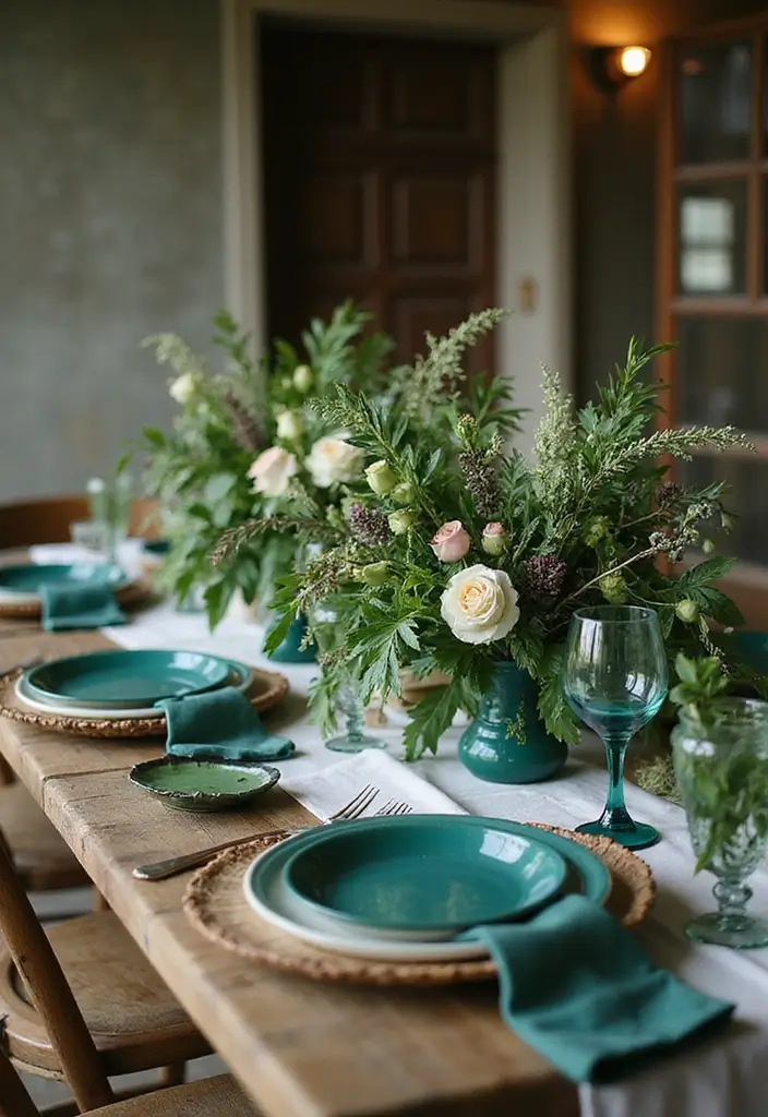 19 Gorgeous Wedding Color Schemes That Will Elevate Your Teal Theme (Don’t Miss #11!) - 17. Forest Green and Teal: Nature's Embrace