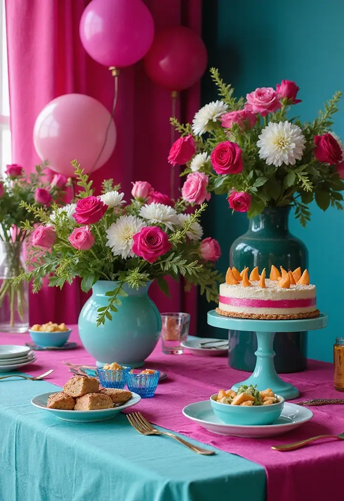 19 Gorgeous Wedding Color Schemes That Will Elevate Your Teal Theme (Don’t Miss #11!) - 18. Fuchsia and Teal: Bold and Bright