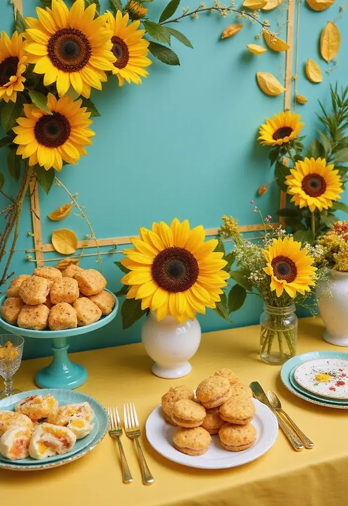 19 Gorgeous Wedding Color Schemes That Will Elevate Your Teal Theme (Don’t Miss #11!) - 19. Sunflower Yellow and Teal: Cheerfully Bright