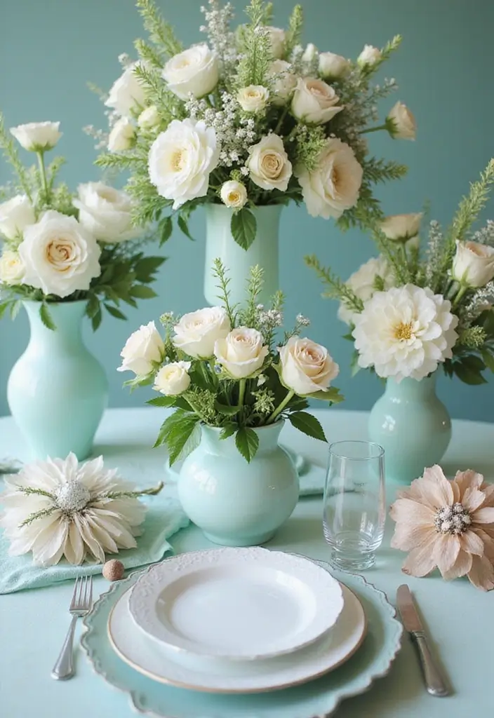 19 Gorgeous Wedding Color Schemes That Will Elevate Your Teal Theme (Don’t Miss #11!) - 4. Mint and Teal: A Refreshing Blend