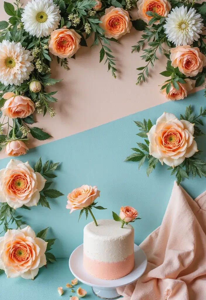 19 Gorgeous Wedding Color Schemes That Will Elevate Your Teal Theme (Don’t Miss #11!) - 6. Peach and Teal: Sweet and Vibrant