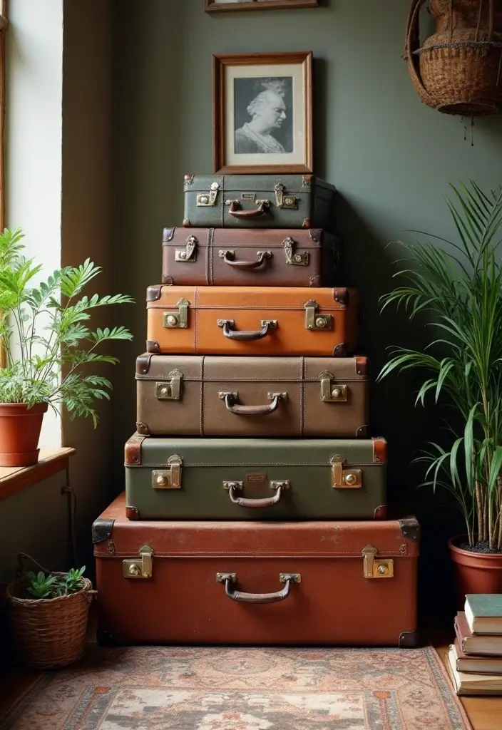 19 Incredible Thrift Store Finds That'll Elevate Your Vintage Home Decor Game (#15 is Unbelievable!) - 2. Vintage Suitcases