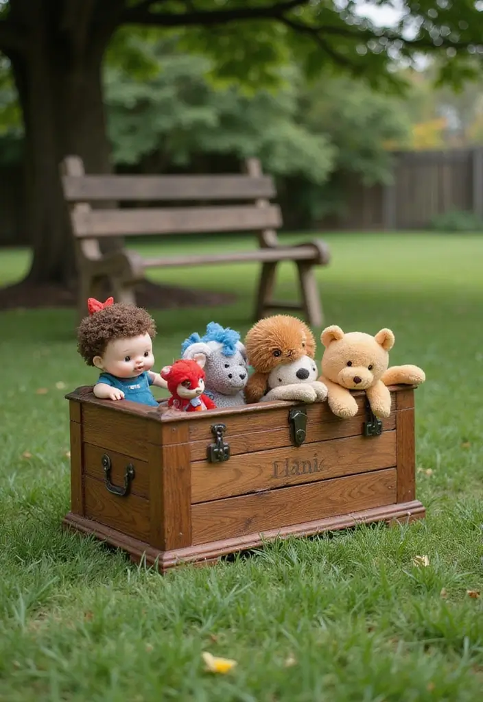 19 Outdoor Toy Storage Solutions That'll Keep Your Yard Clutter-Free (Wait Until You See #5!) - 1. Rustic Wooden Toy Chest