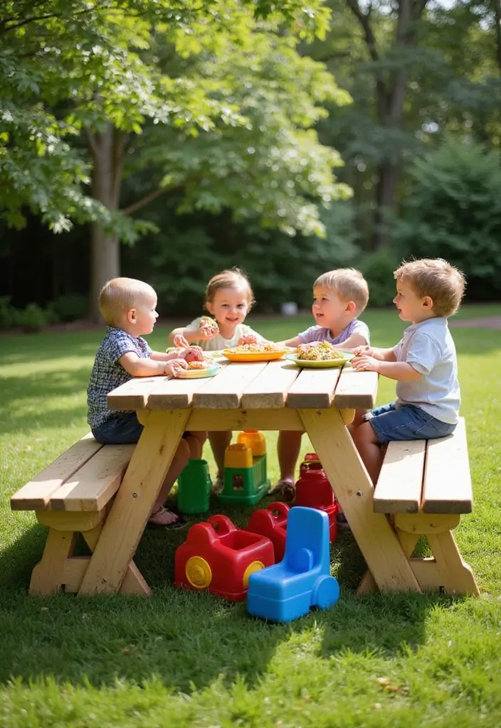 19 Outdoor Toy Storage Solutions That'll Keep Your Yard Clutter-Free (Wait Until You See #5!) - 12. Folding Picnic Table with Storage