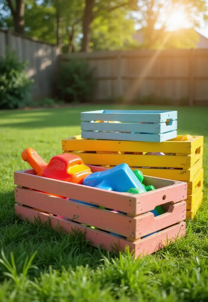 19 Outdoor Toy Storage Solutions That'll Keep Your Yard Clutter-Free (Wait Until You See #5!) - 13. Simple Crate Storage