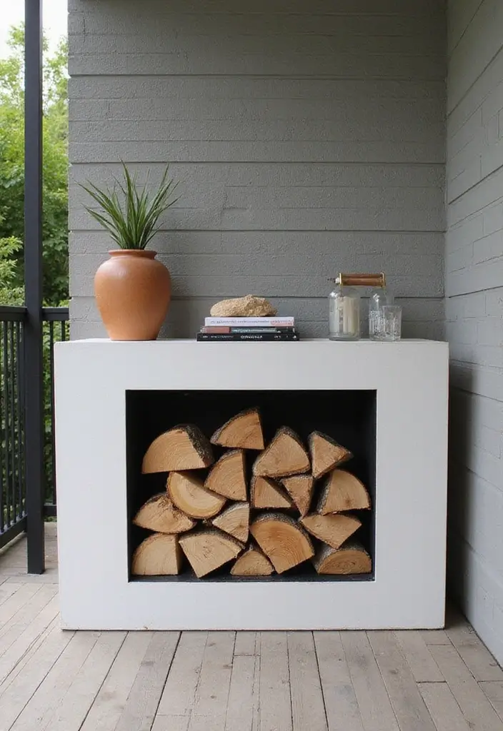 19 Stylish Firewood Storage Ideas That'll Keep Your Yard Looking Sharp (You'll Love #5!) - 16. Built-In Firewood Storage